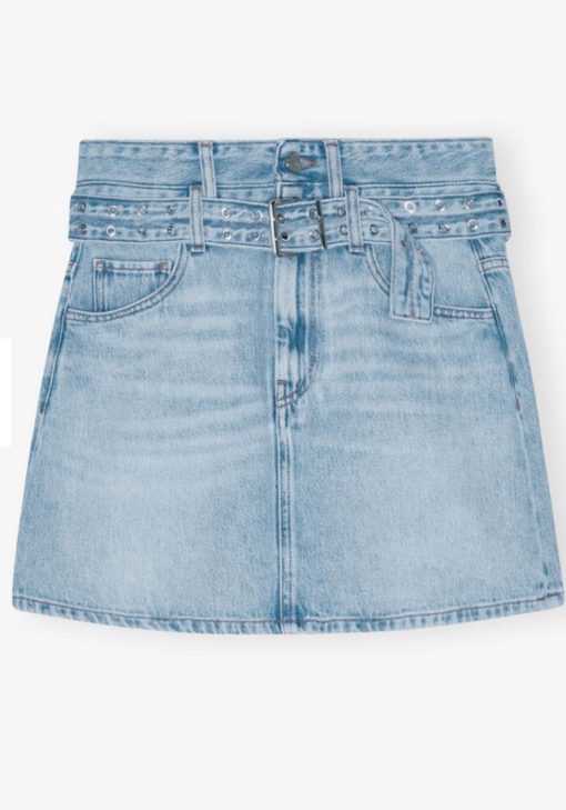 Ganni denim skjørt m/avtagbart belte
