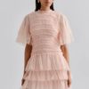 Malina Minnie short sleeve mini dress rosa