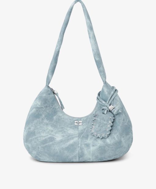 Ganni Bou bag hobo medium blå