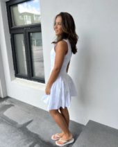 Rotate Poplin mini dress hvit