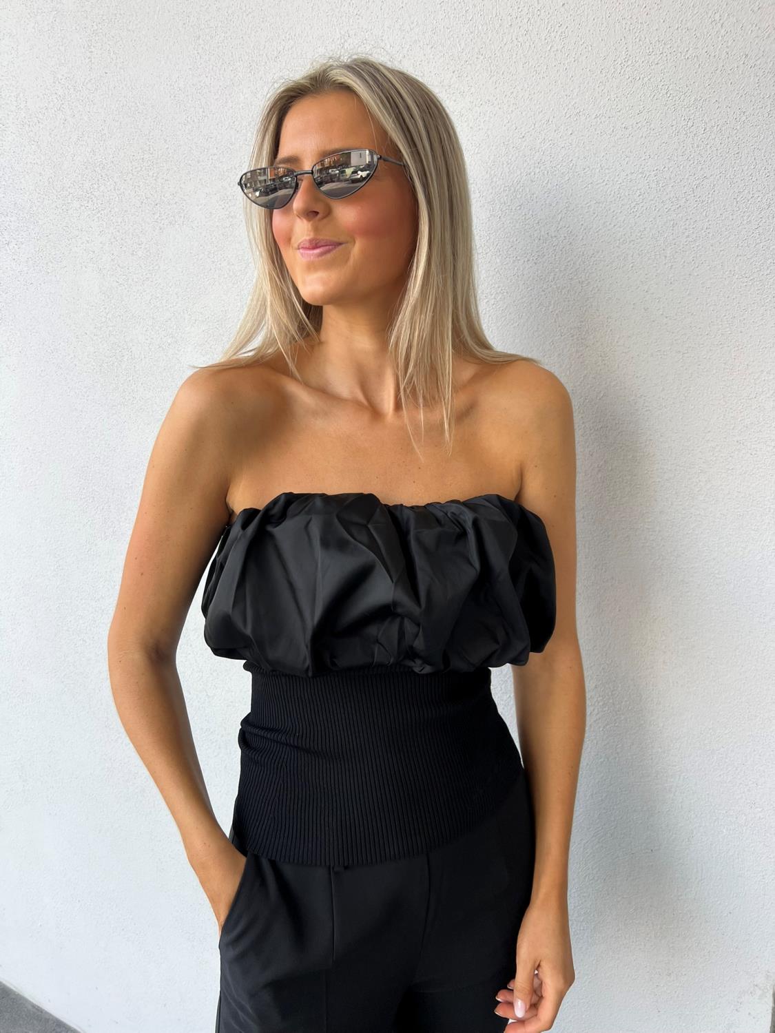 Ganni Melange knit top sort