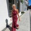 Adoore Rozzano maxi dress bergunder