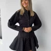 Ganni Strech Cotton Buttoned Mini Dress sort