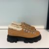 Ganni Cleated derbies suede cognac