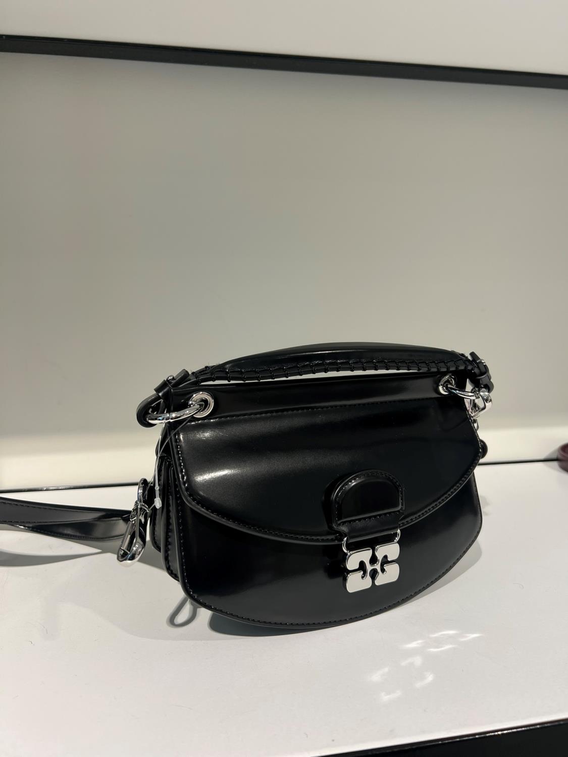 Ganni Apo-G bag mini topp handel veske sort