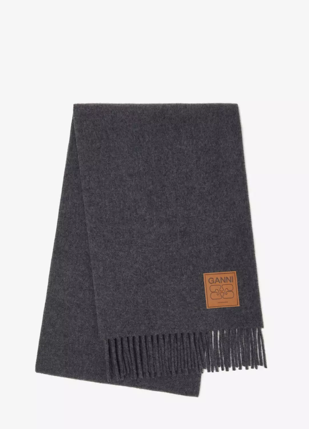 Ganni Double face wool solid scarf rosa,grå og blått