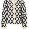 YasZigly ls knit cardigan off-white/blå