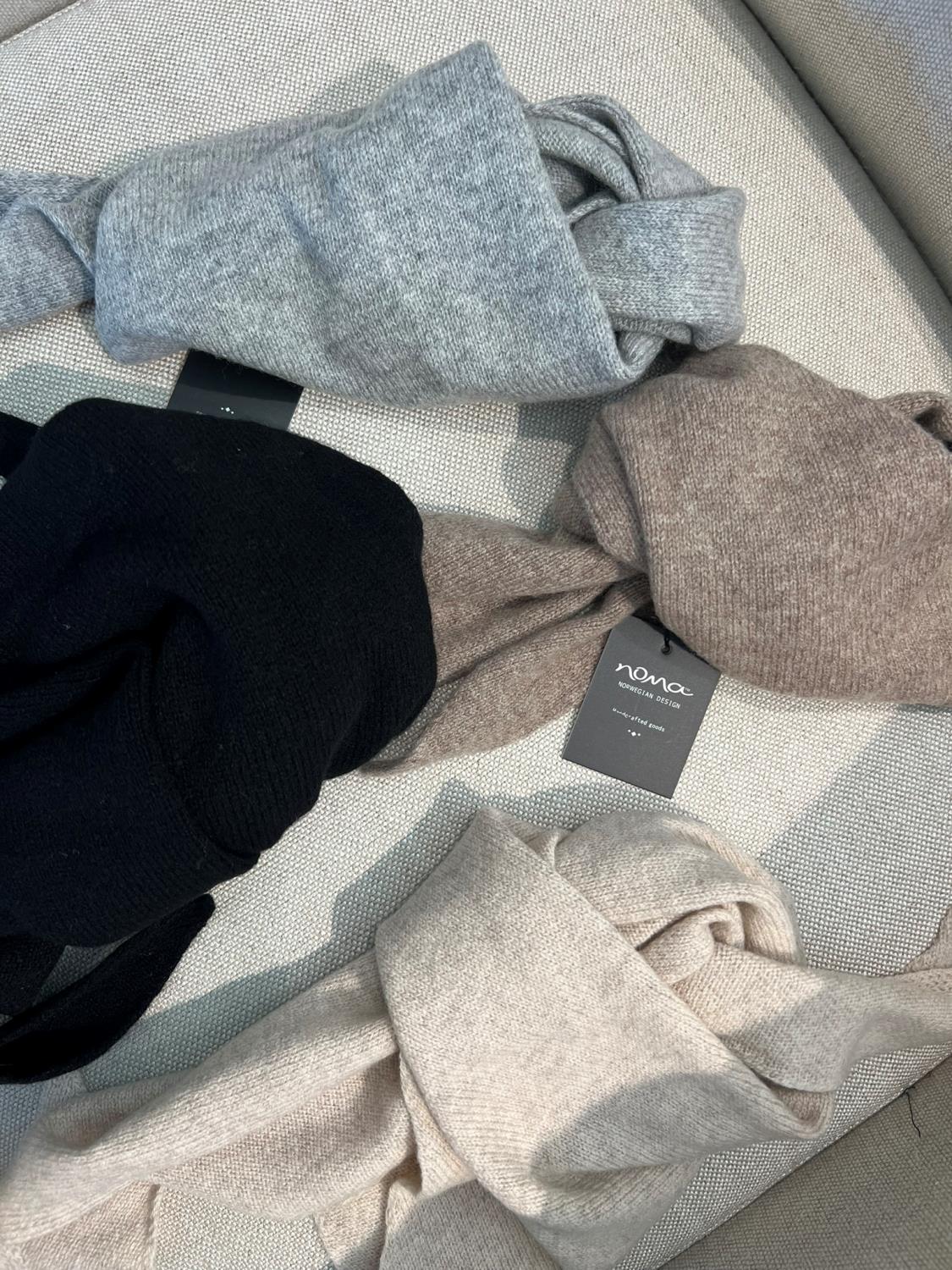 Noma Sophie wool skjerf beige,grå, sort, lys brun