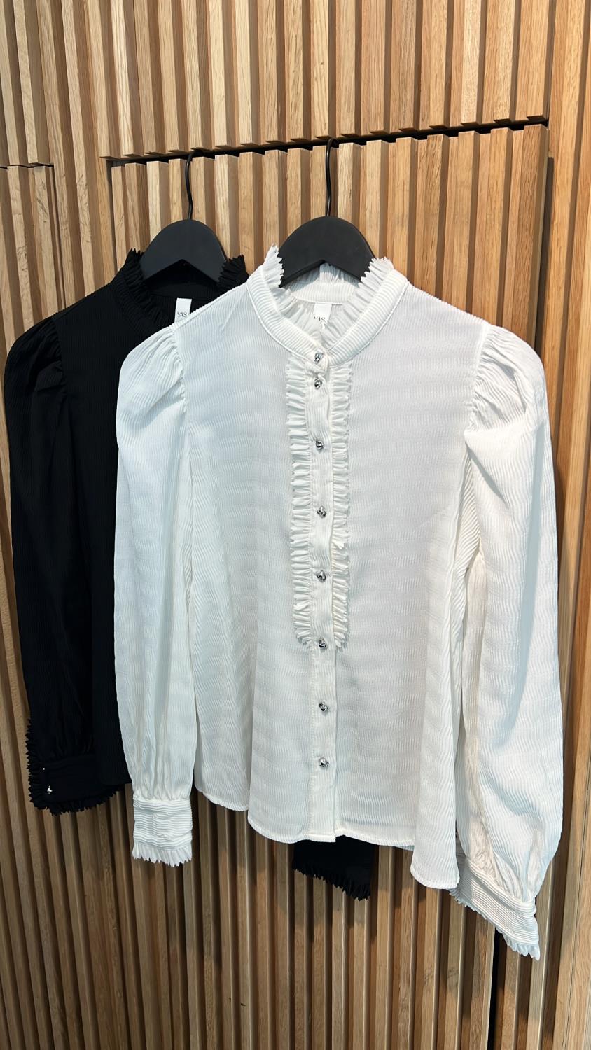 YasRigo ls shirt sort og off-white