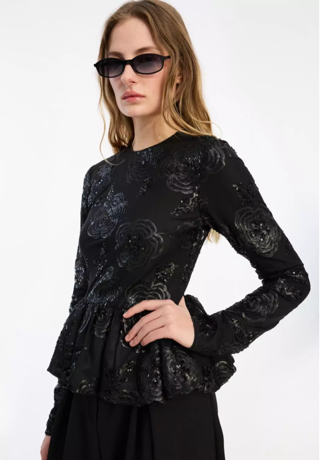 Rotate Sequins ls bubble top sort