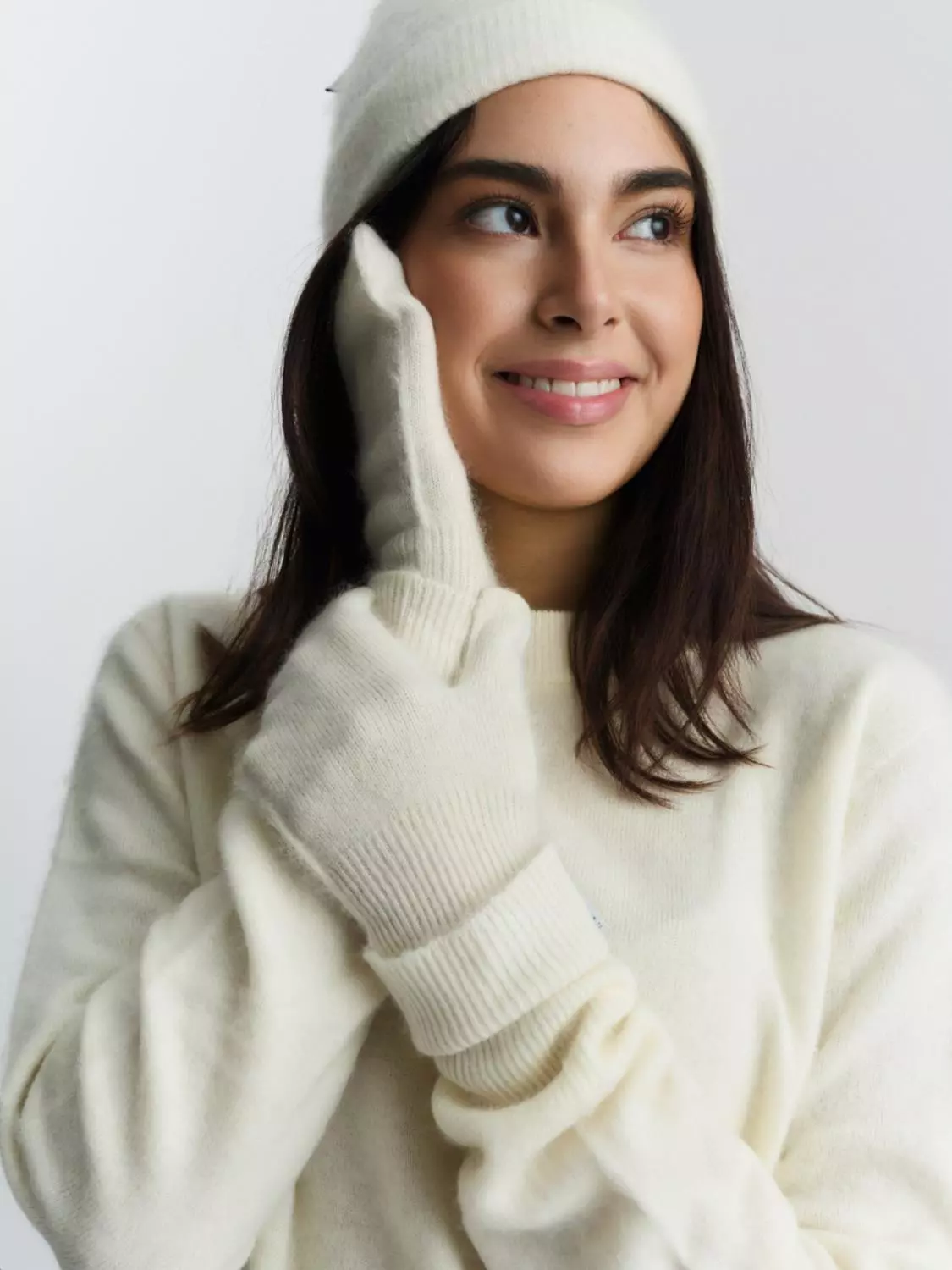 Ella & il Sissi brushed votter off-white , beige og sort