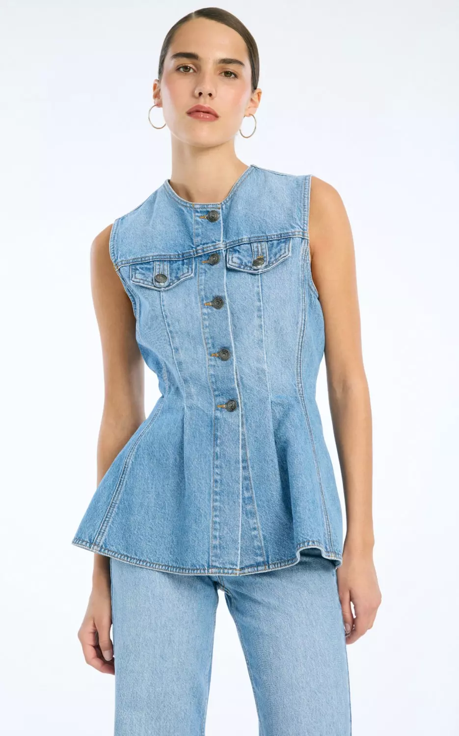 Rotate Flared denim top