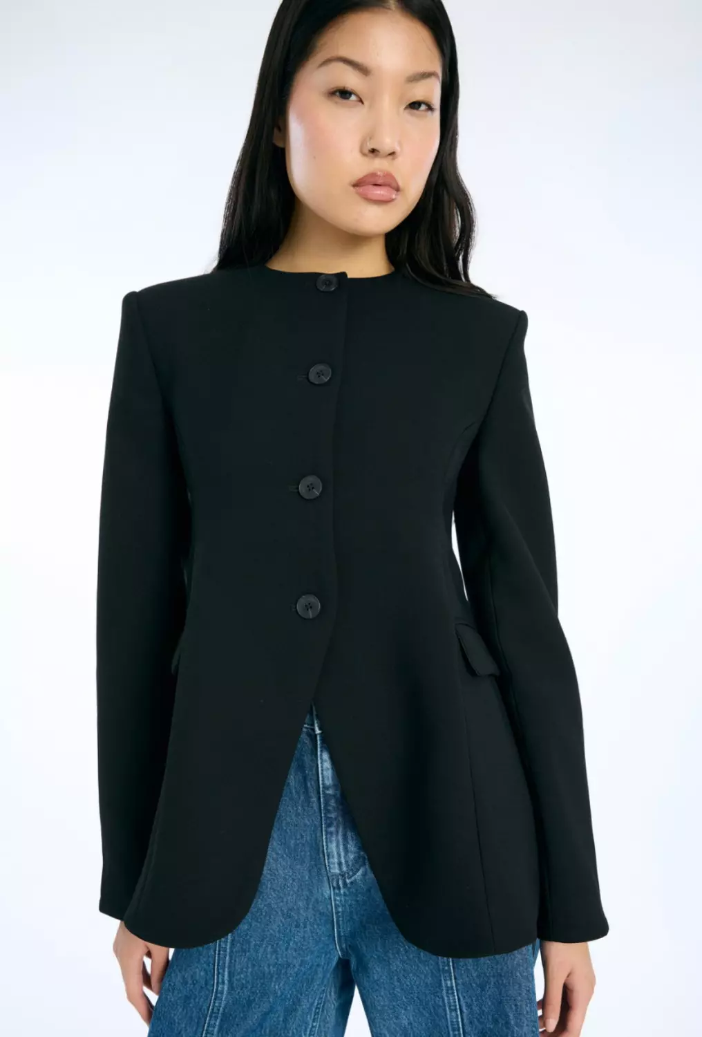 Rotate Flared tailored jacket sort