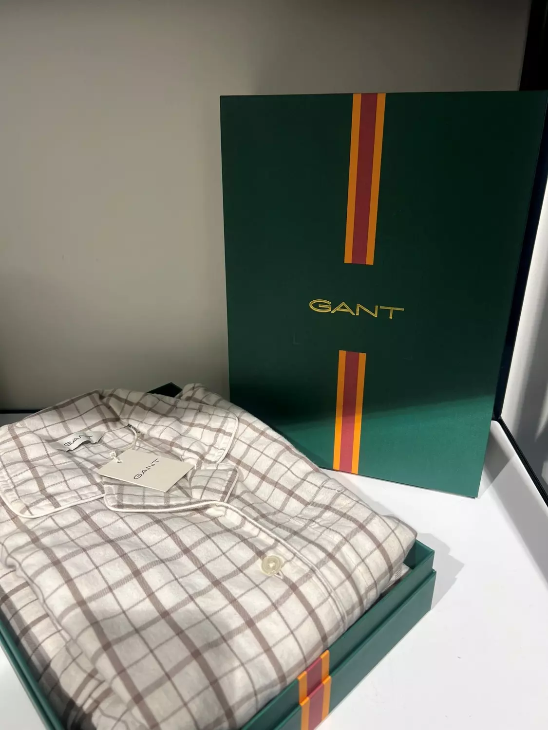 Gant flannel pajama set gift box beige