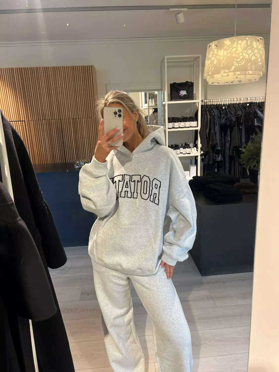 Rotate Heavy sweat hoodie lys grå