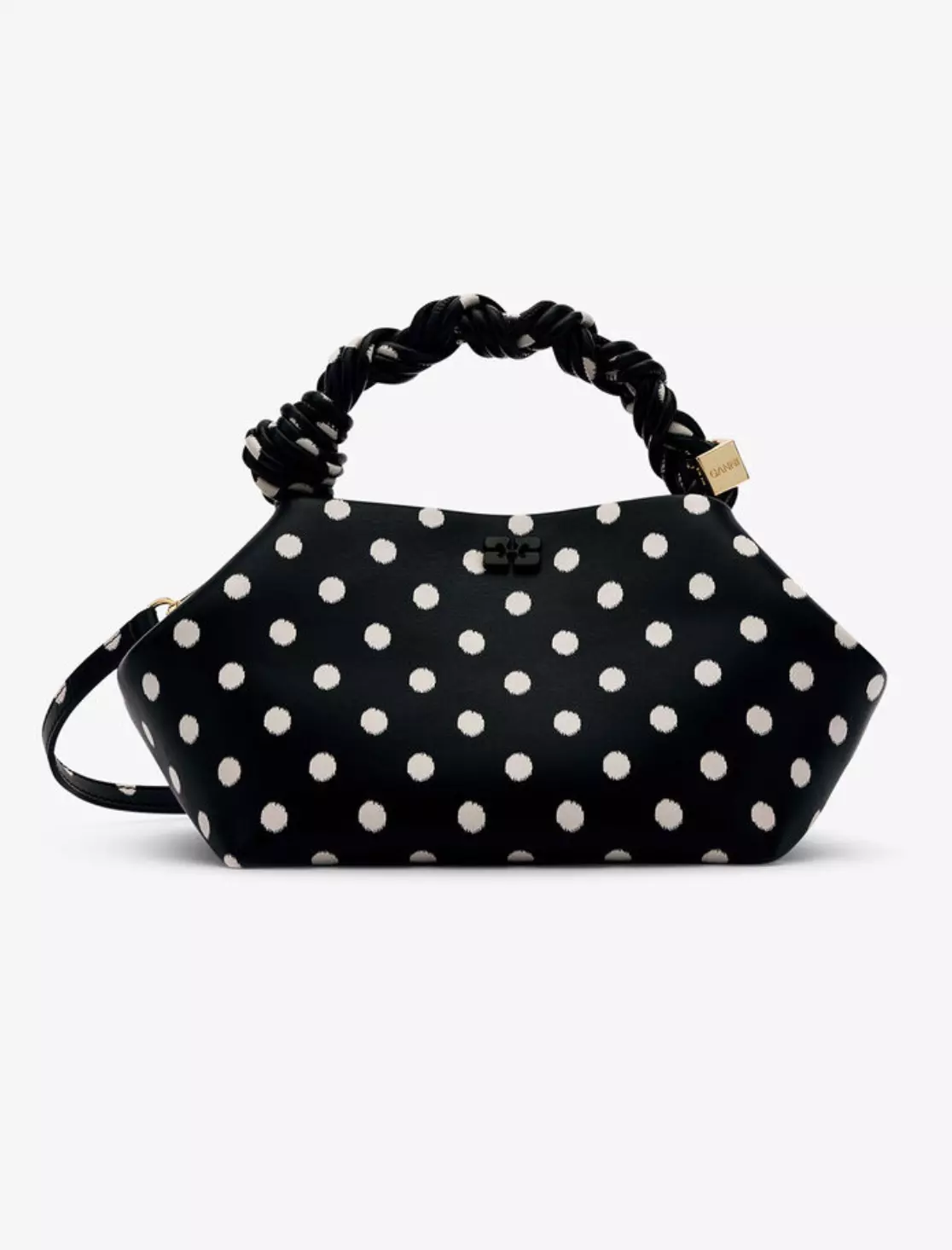 Ganni Bou bag printed sort prikker