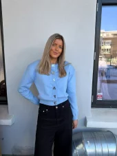 Rotate Firm knit Cardigan lysblå