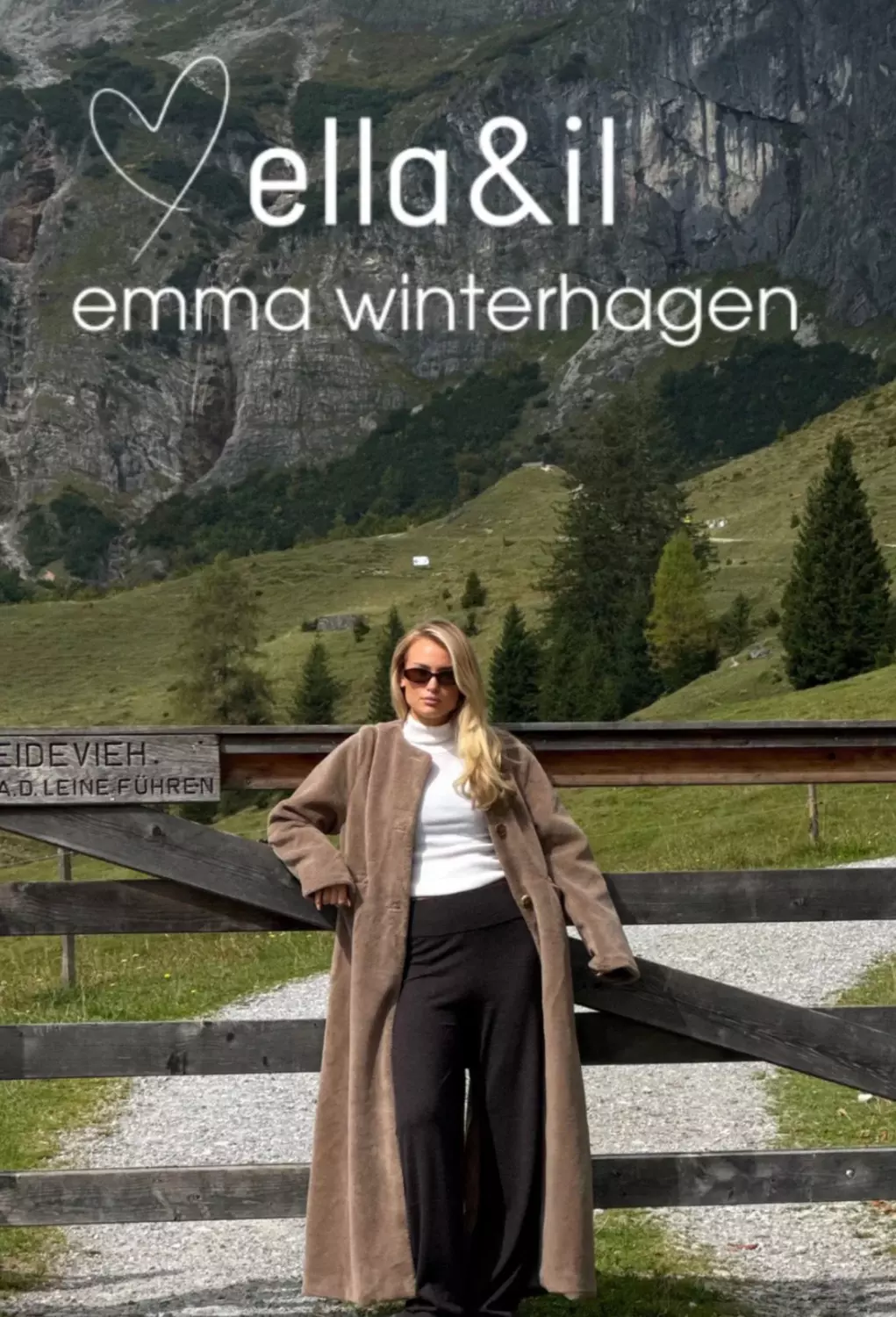 Ella & il Emma Shearling coat mole brown