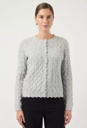 YasBubera ls knit cardigan grå