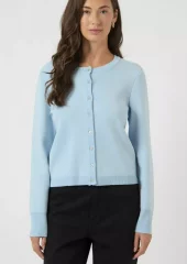 Yaselena ls knit cardigan lyseblå