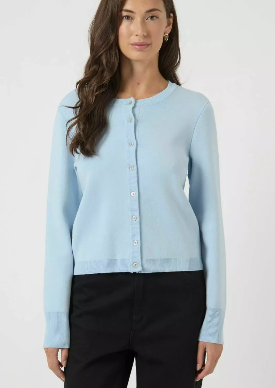 Yaselena ls knit cardigan lyseblå