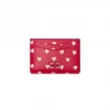Ganni kortholder rød med hjerter i rosa