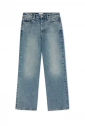 Ganni rigid denim Izey jeans mid blue vintage