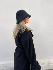 Noma strikket bøttehatt sort og grå