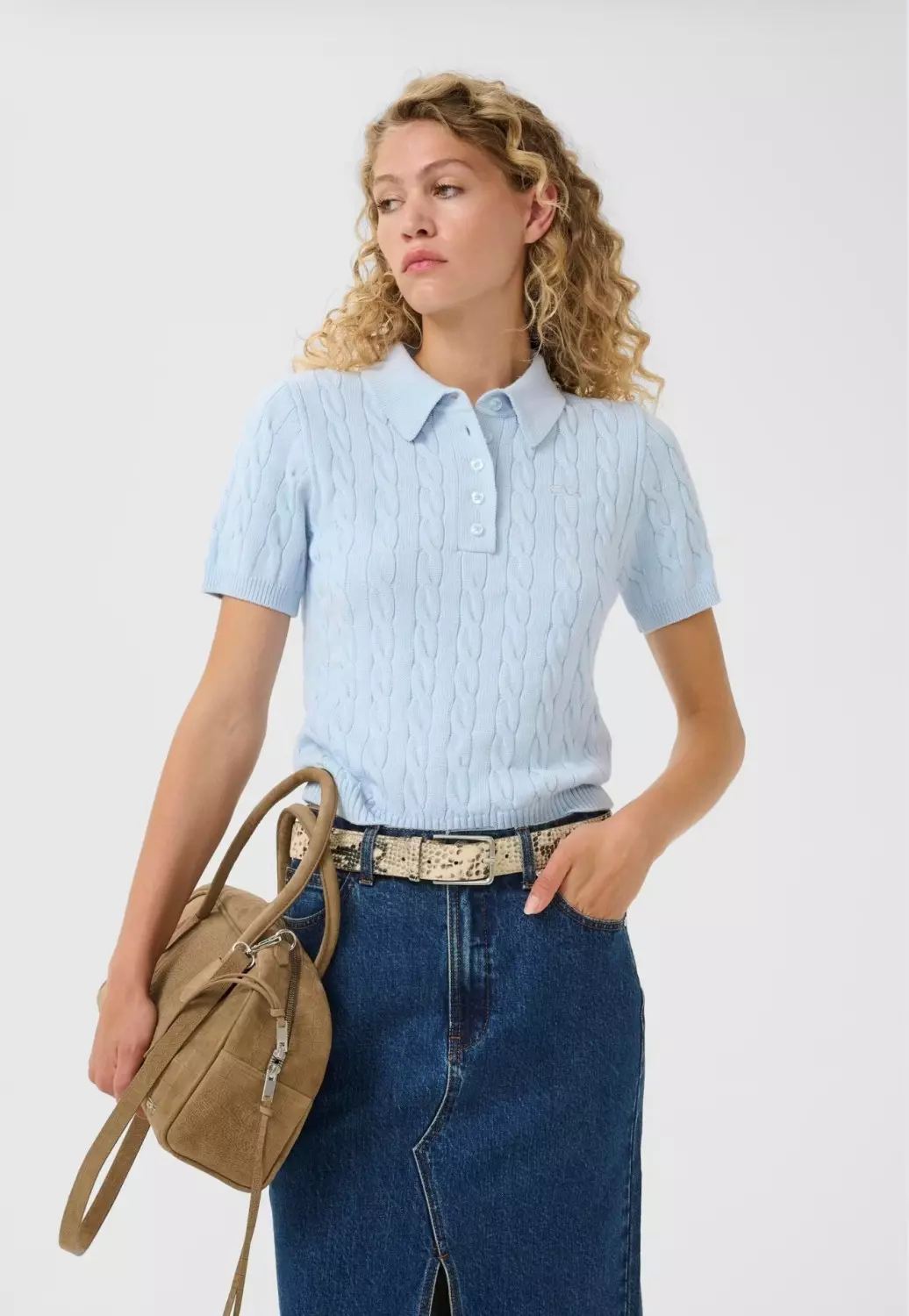 Gestuz Thilla polo pullover lyseblå