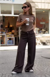 Denim studio Jude drill tencel brun jeans