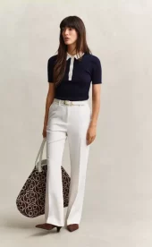 Gant slim flare slack pants off-white