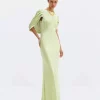 Malina Louise draped back maxi dress pistachio