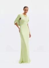 Malina Louise draped back maxi dress pistachio