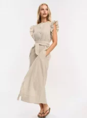 Ella & il Pam linen dress 26 beige melange
