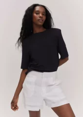 Ella & il Freya solid linen shorts hvit