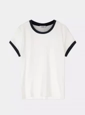 Stylein Cleo t-skjorte off-white med blå kant