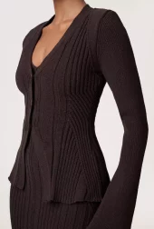Adoore Lugo Cardigan lighy blue and dark brun