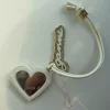 Ganni bou heart mirror grained off-white
