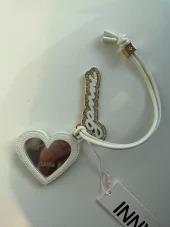 Ganni bou heart mirror grained off-white