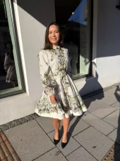 From Paris With Love blomstrete grønn kjole mini