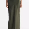 Ahlvar Hana Long Logo Skirt Olive Green