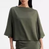 Ahlvar Thea Silk Tee Olive Green