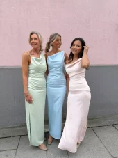 Adoore Almeria dress pastell pink m/blomster, grønn og blå