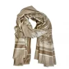 Noma cotton/viscose skjerf beige,blått, brunt og grått