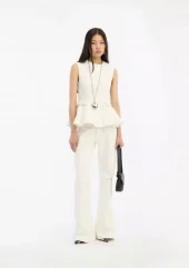 Rotate Flared highwaisted jeans off-white