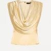 Rotate Chiffon waterfall top gul