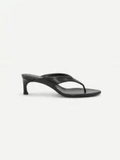 Rotate Kitten heel leather muleblack