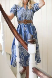 From Paris With Love Jeanskjole m broderi blå