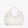 Ganni Hobo mini grained off-white m/gull