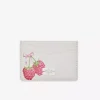 Ganni Bou card holder off-white Raspberry print